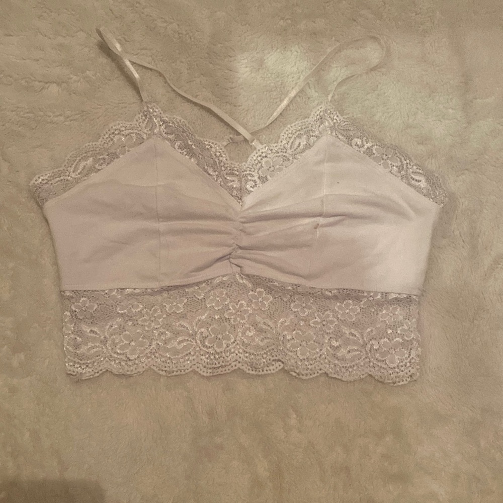 White Lace Crop Cami